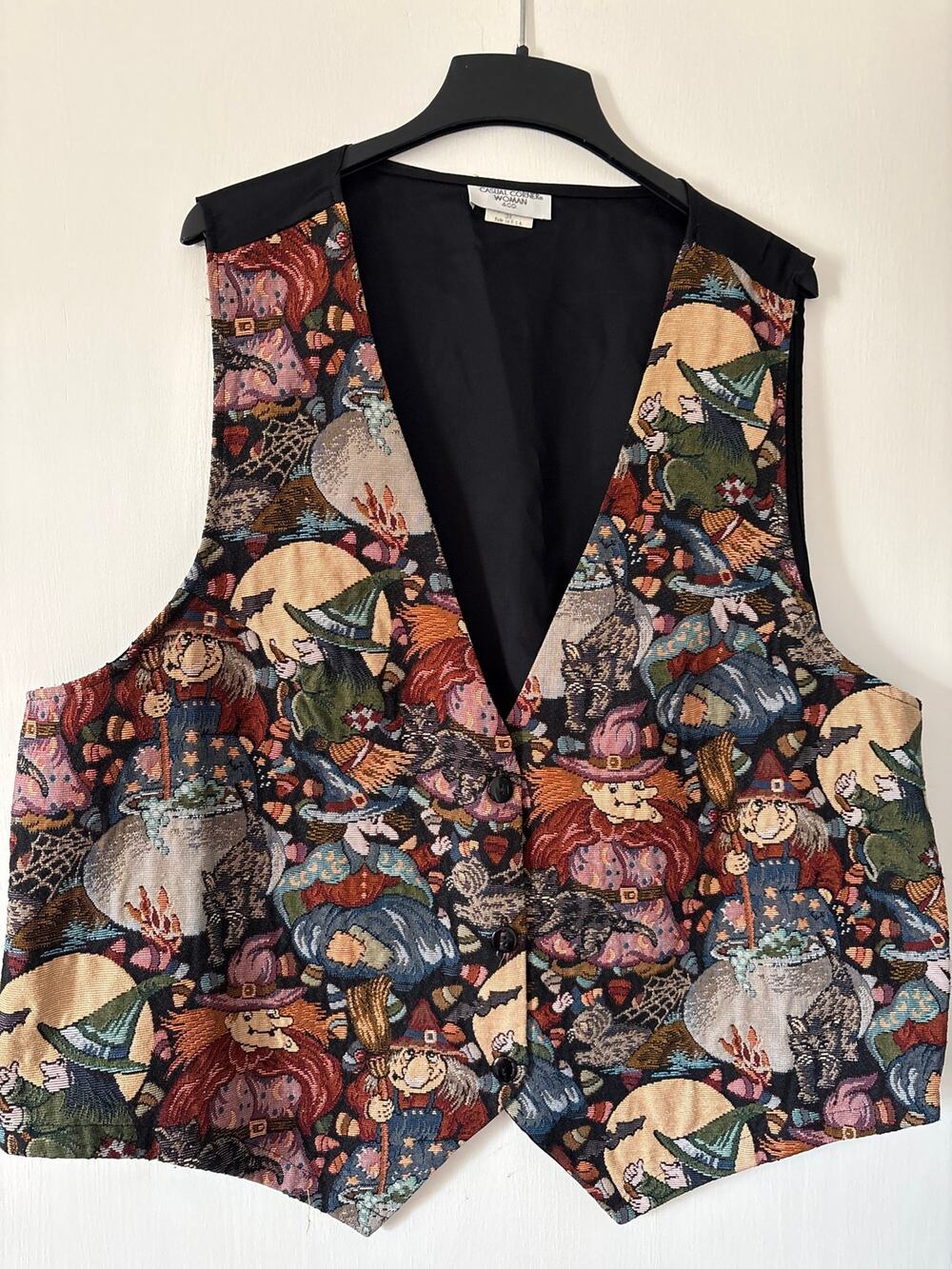 Casual Corner Woman Halloween Witch Print Tapestry Vest Plus Size 3X USA